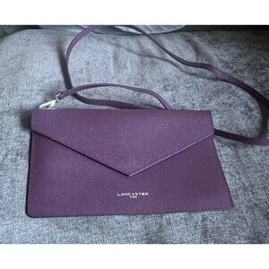 Lancaster Paris, Saffiano Envelope Clutch In Deep Purple excellent condition